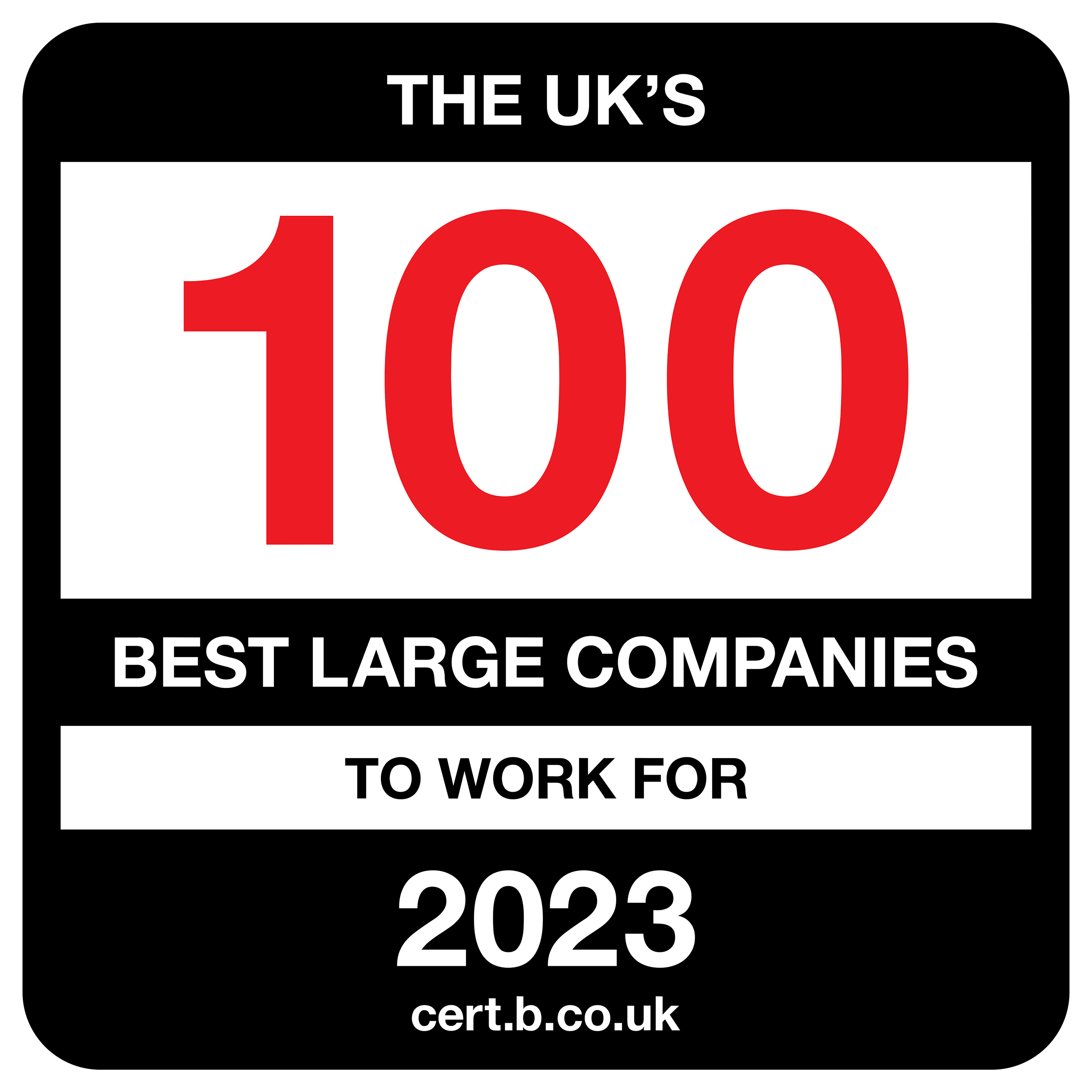 Top 100 Best Companies to work for 2023 Logo