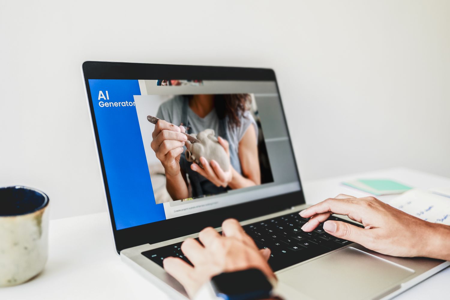 Person using a laptop.